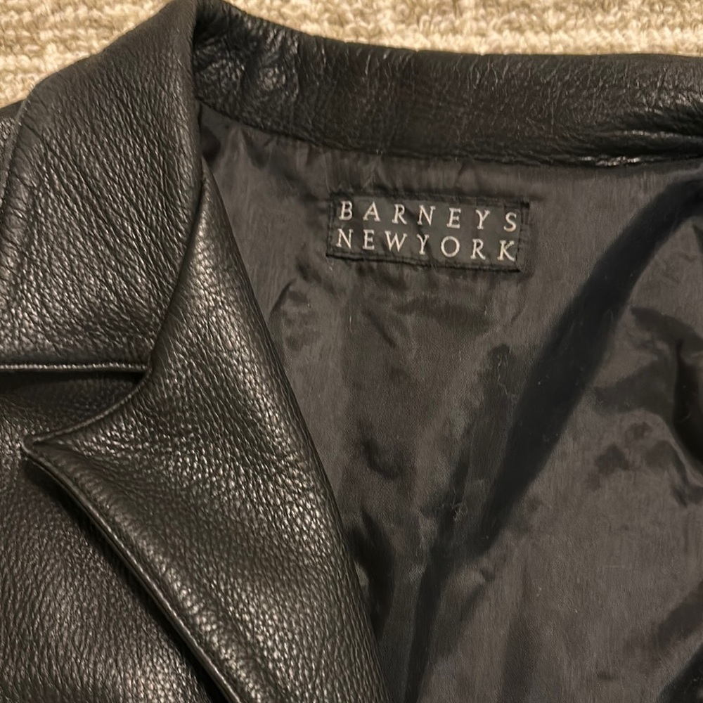 Barneys New York Black Leather Jacket